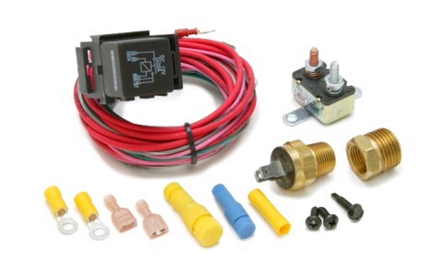 Dual Activation Painless Performance 30115 Electric Fan Relay Kit with Thermostatic Switch (On 185/Off 175)