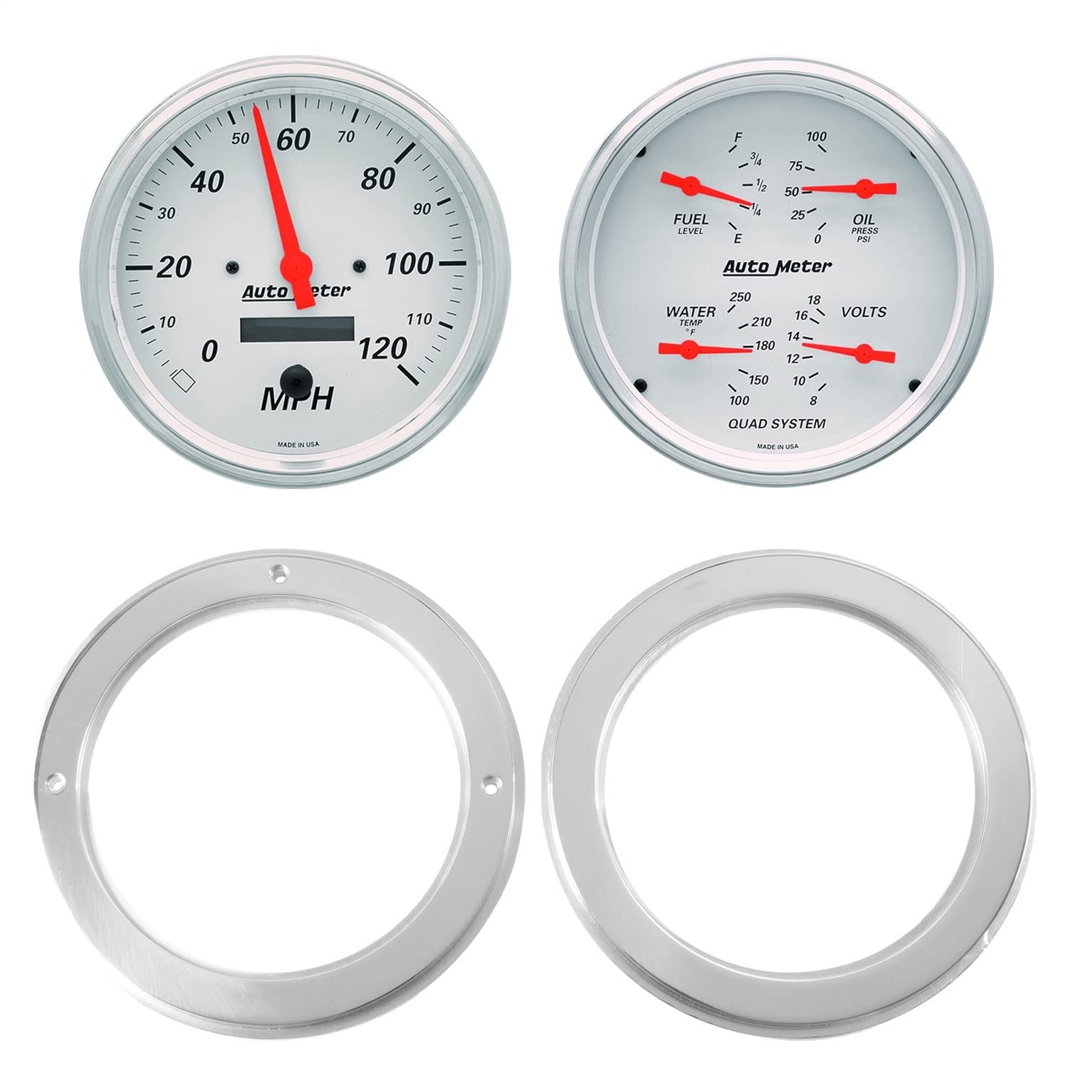 AutoMeter Dash Kit Direct Fit, 2 Pc, Chevy Truck 54-55, 2 X 5, Arctic White (7037-03)