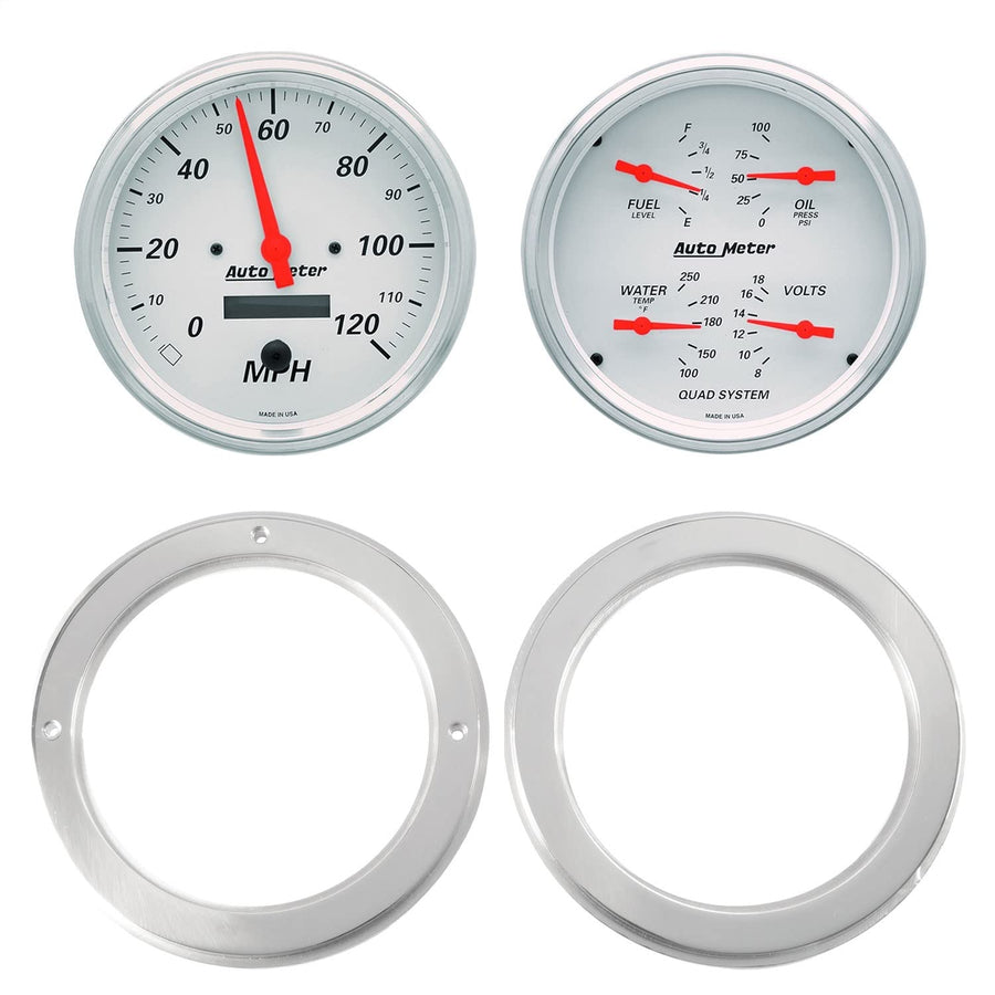 AutoMeter Dash Kit Direct Fit, 2 Pc, Chevy Truck 54-55, 2 X 5, Arctic White (7037-03)