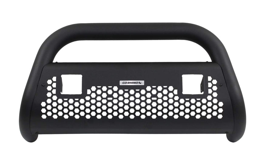 RC2 Bull Bar Go Rhino w/Holes for Two 3x3 LED Cube Lights | Mild Steel, Textured Black | 55326T