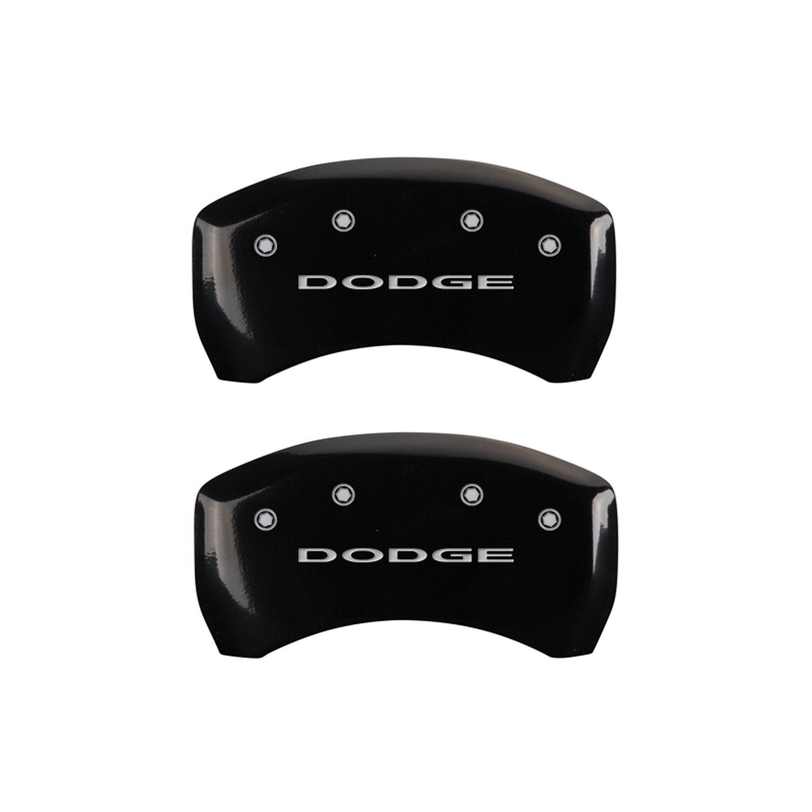 MGP Caliper Covers with Dodge Charger and Challenger Compatible 2011-2023 (Requires 18"+ Wheels & Single Piston Front Caliper) 4 PCS Front and Rear (Black - Dodge Engraving)