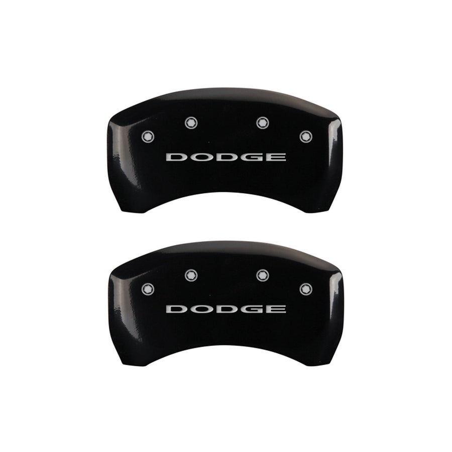 MGP Caliper Covers with Dodge Charger and Challenger Compatible 2011-2023 (Requires 18"+ Wheels & Single Piston Front Caliper) 4 PCS Front and Rear (Black - Dodge Engraving)