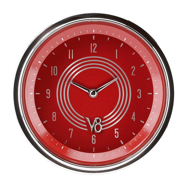 V8 Red Steelie Classic Instruments V8RS93SHC - 3-3/8-Inch - Clock