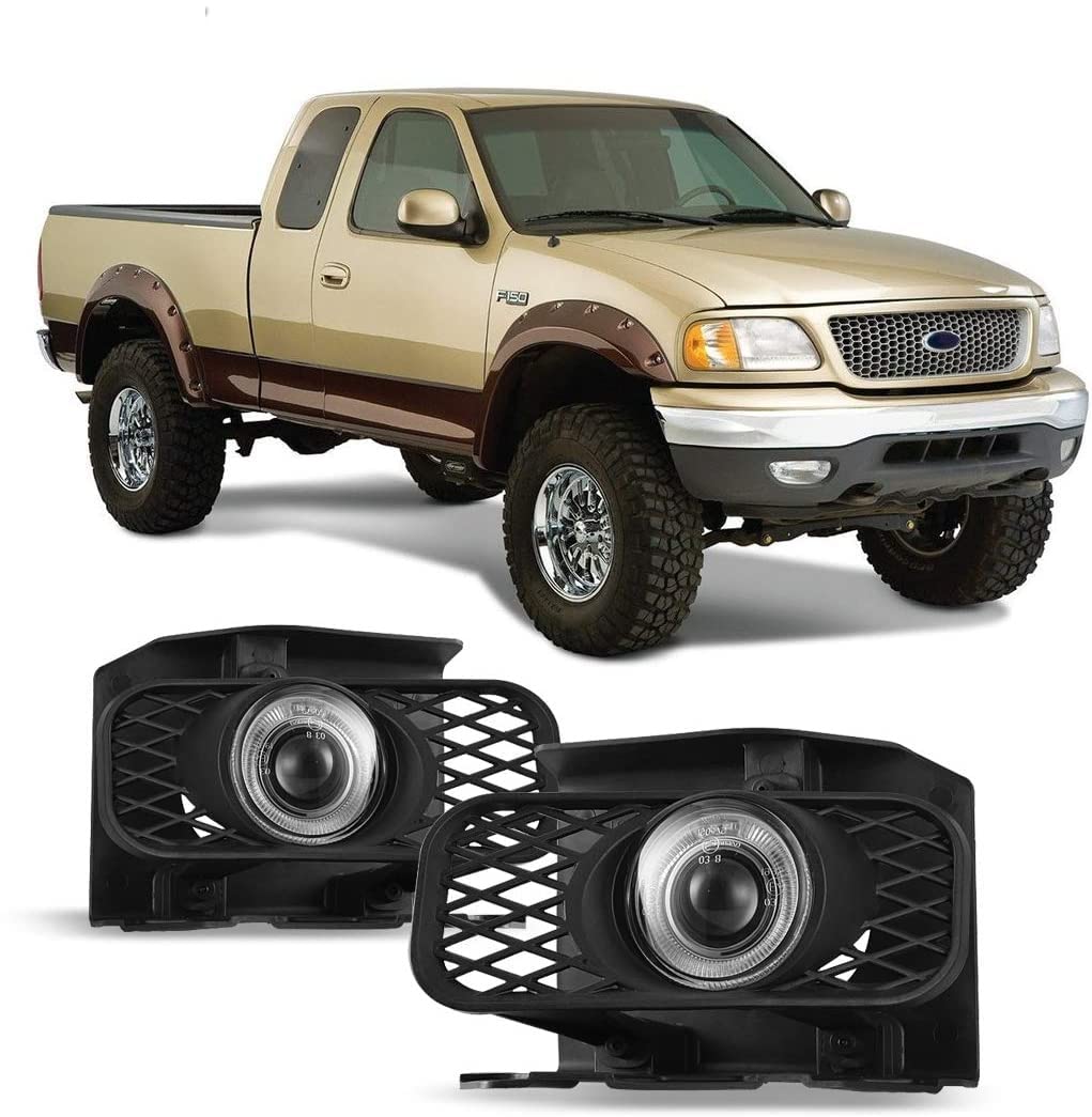 Winjet OEM Series WJ30-0100-09 for [1999-2003 Ford F-150] [1999-2002 Ford Expedition] Driving Halo Ring Projector Fog Lights
