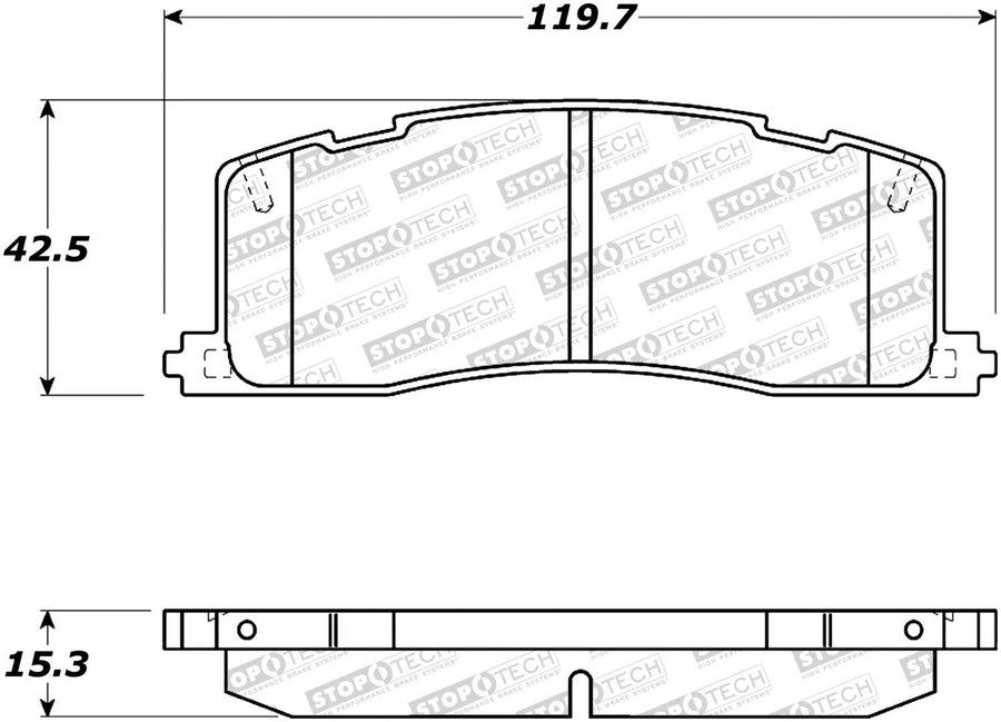 Rear StopTech 308.05010 Brake Pads with Shims and Hardware Street