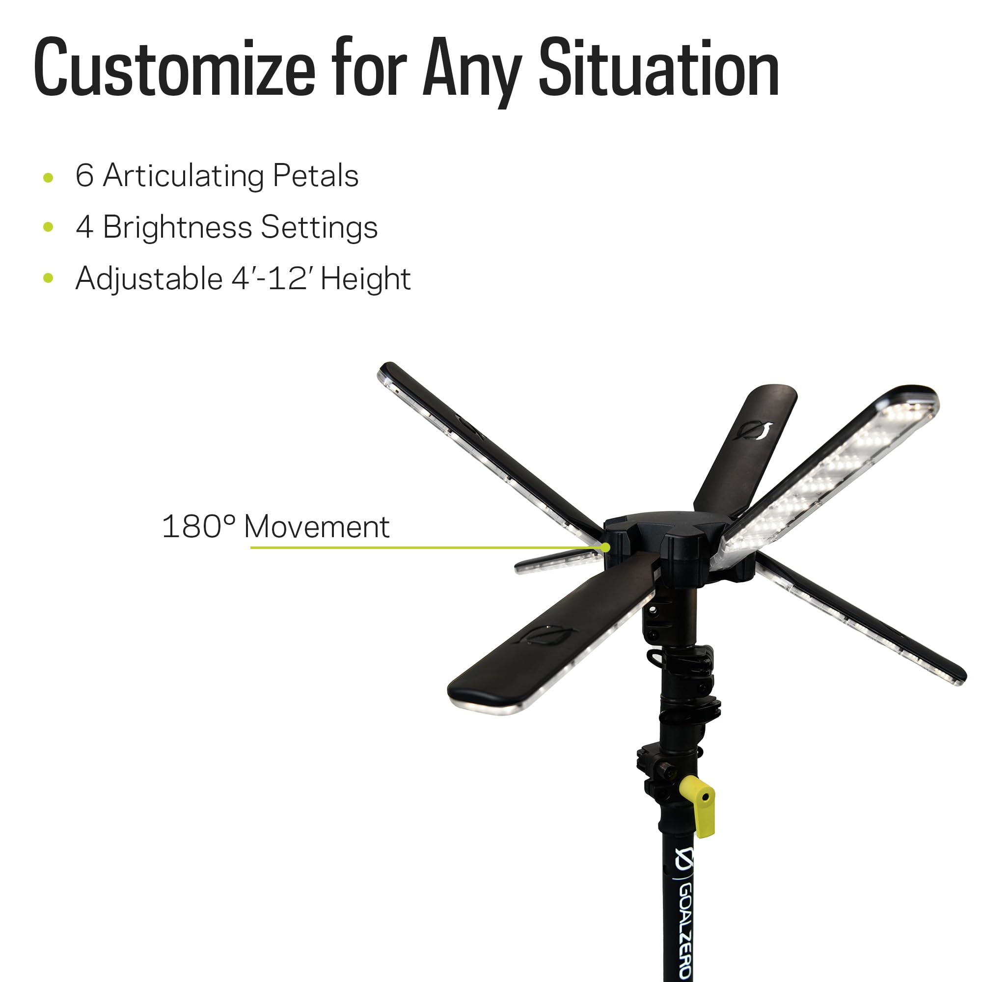 Goal Zero Skylight – Portable Telescoping LED Light Provides 6000-Lumen Lighting, Adjustable 4’-12’ Height –Use for Camping, Tailgating, Outdoor, Work & Jobsite 300’
