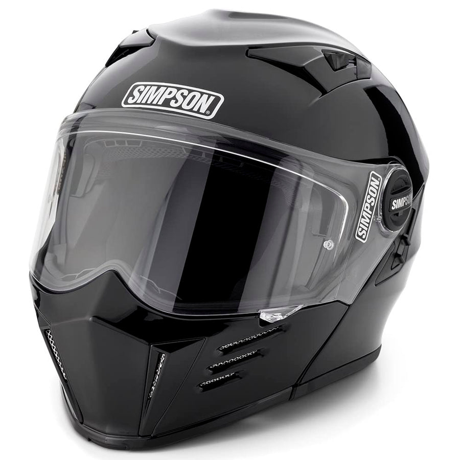 Mod Bandit Simpson Motorcycle Helmet - Gloss Black - Medium | Modular Full-Face Helmet Clear Visor Shield DOT ECE Certified for Street, Cruiser & Touring Riders (M59M2)