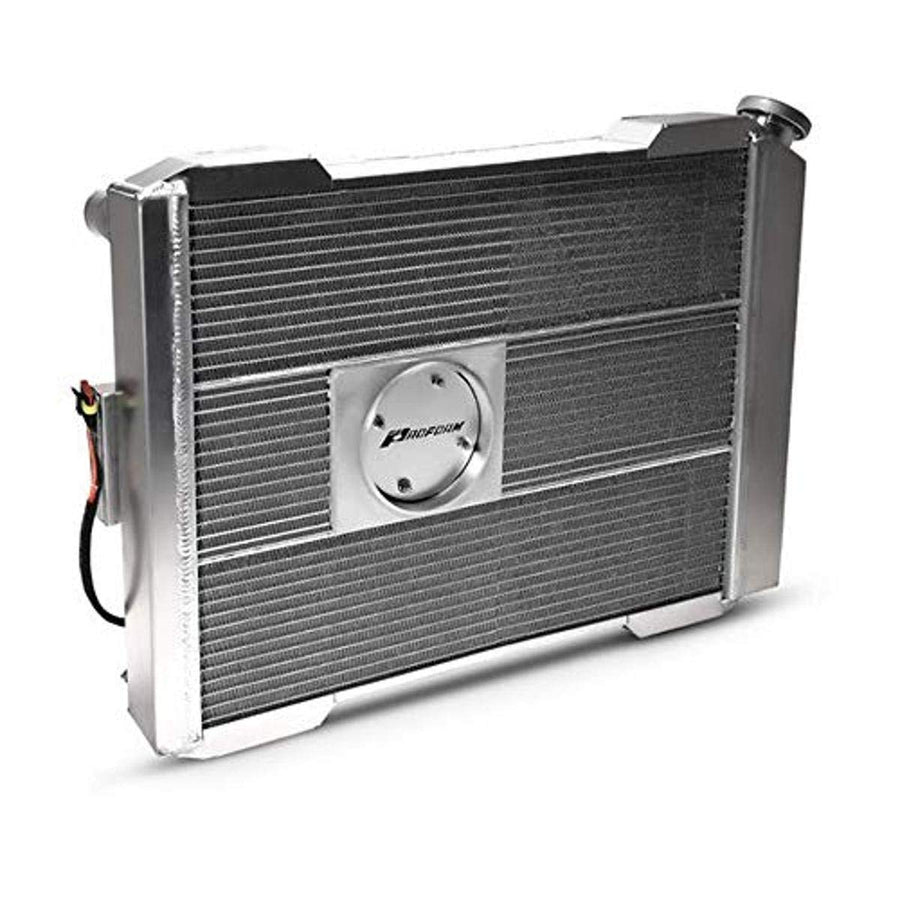 Slim-Fit PFM Radiator, Universal Series, 27-13/32 in W x 18-1/2 in H x 4 in D, Single Pass, Passenger Side Inlet, Driver Side Outlet, Aluminum, Natural, Manual Transmission, Each