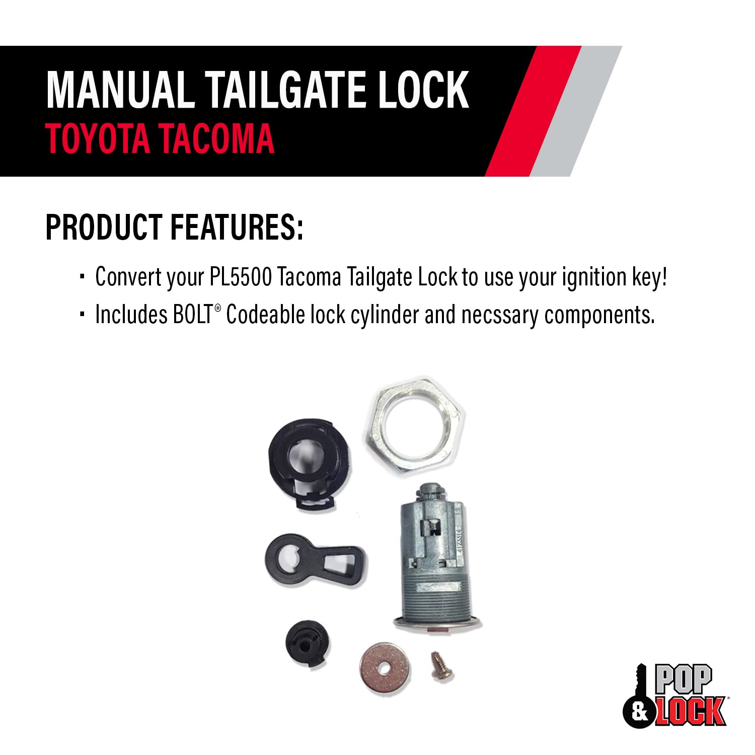 Pop & Lock Codeable Lock PL5400CONV Conversion Kit for Toyota Tacoma (Works with PL5500)