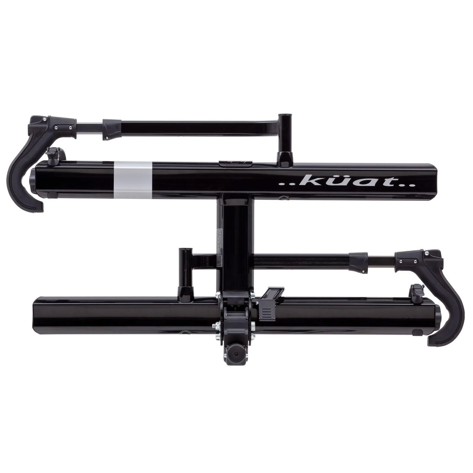 KUAT 2.0 Sherpa Durable Lightweight Aluminum Compact 2 Bike Transporting Hitch Rack with Cable Lock & Foldable Tire Cradles | Capacity - 40 Lbs per Tray, Black Metallic & Gray Anodize, 2"