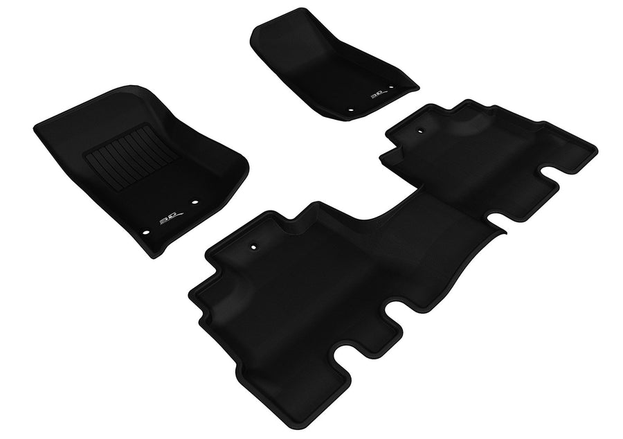 Kagu 3D MAXpider Custom Fit Floor Mat (Black) for 2014-2018 Jeep Wrangler JK Unlimited - 1ST Row 2ND Row