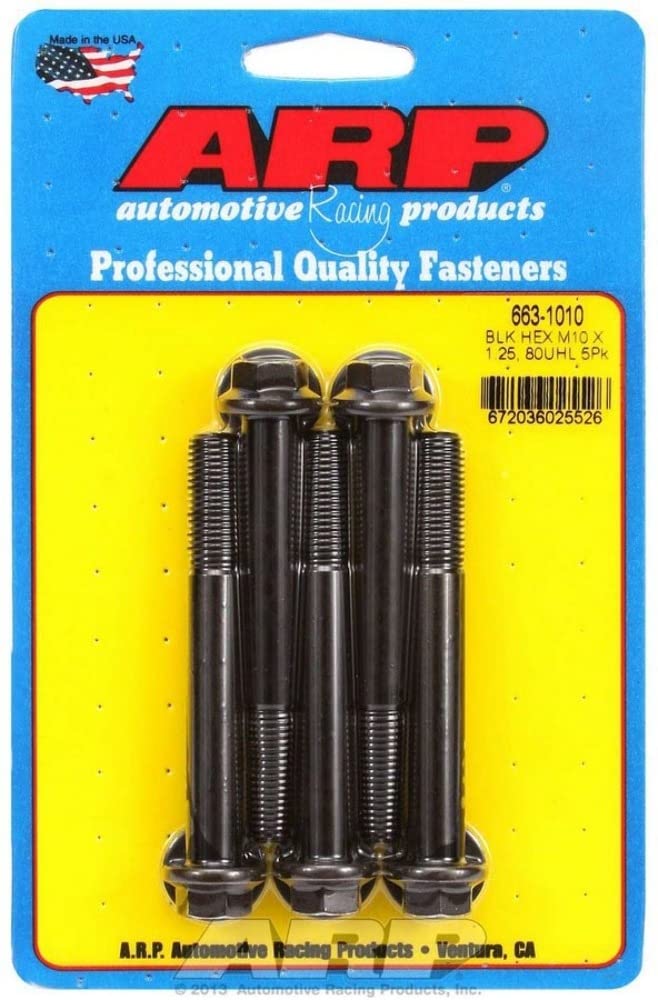 M10 x 1.25 80mm UHL Hex SS Bolts ARP (663-1010) (5/pkg)
