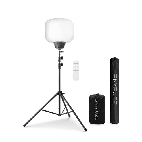 150W LED Balloon Light by E-Z UP SKYFUZE and Tripod with Over 11,000 sqft of 360-degree Illumination, 19,500 lumens