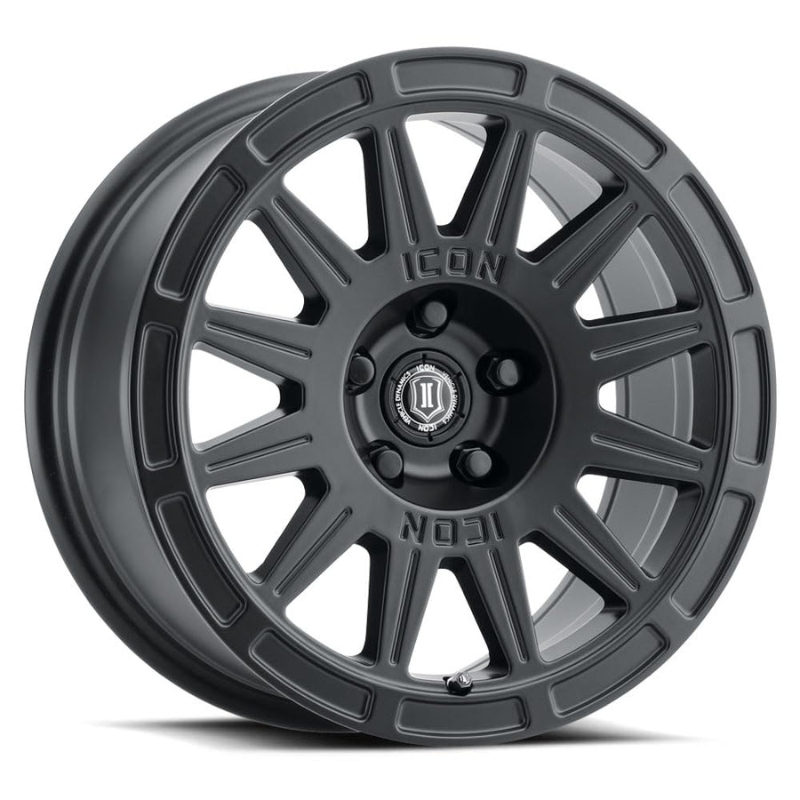 ICON Alloys Ricochet, 15 x 7/5 x 100, Satin Black, 15mm Offset, 4.6" BS, 7015705046SB