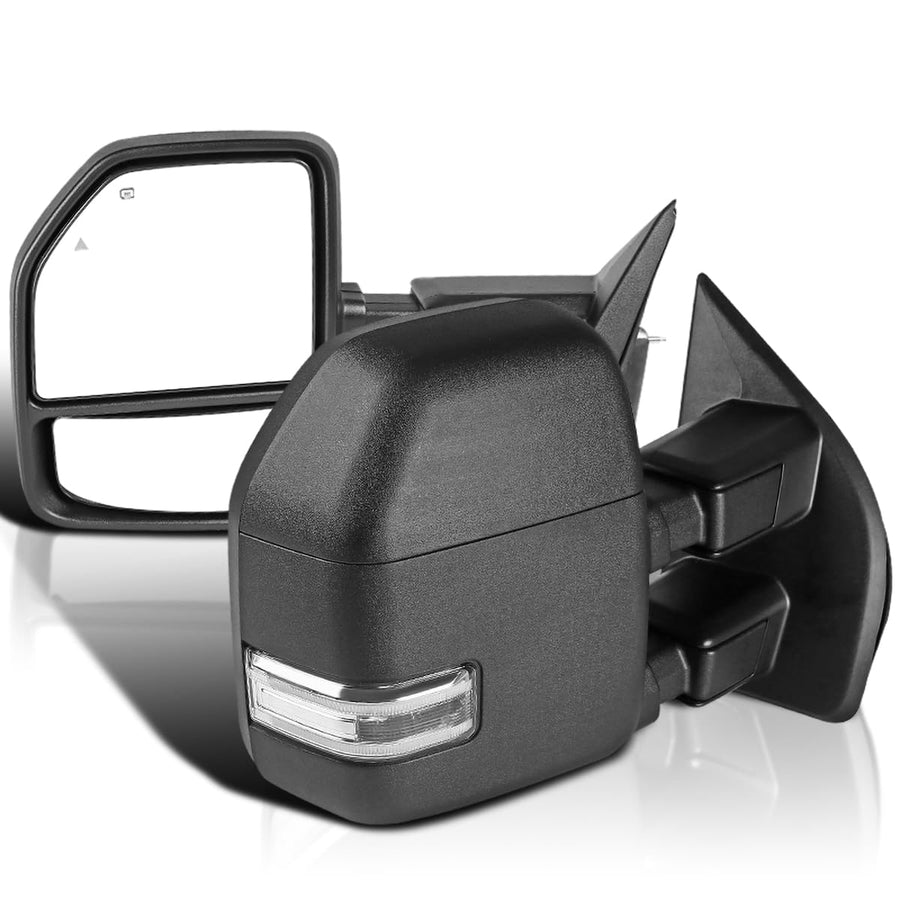Spec-D Tuning Sequential LED Power Heated Towing Mirrors Compatible with 2017-2019 Ford F-250, F-350 Super Duty, Left + Right Pair