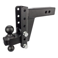 2.5" BulletProof Hitches Adjustable Extreme Duty Trailer Hitch (36,000lb. Rating) - 6" Drop/Rise with 2" and 2 5/16" Dual Ball - Powder Coat, Solid Steel, Corrosion-Resistant
