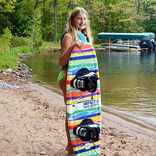 RAVE Sports Impact Jr. Wakeboard and Youth Bindings Package for Kids, Teens, Young Adults for All Skill Levels; Easy to Learn and Use