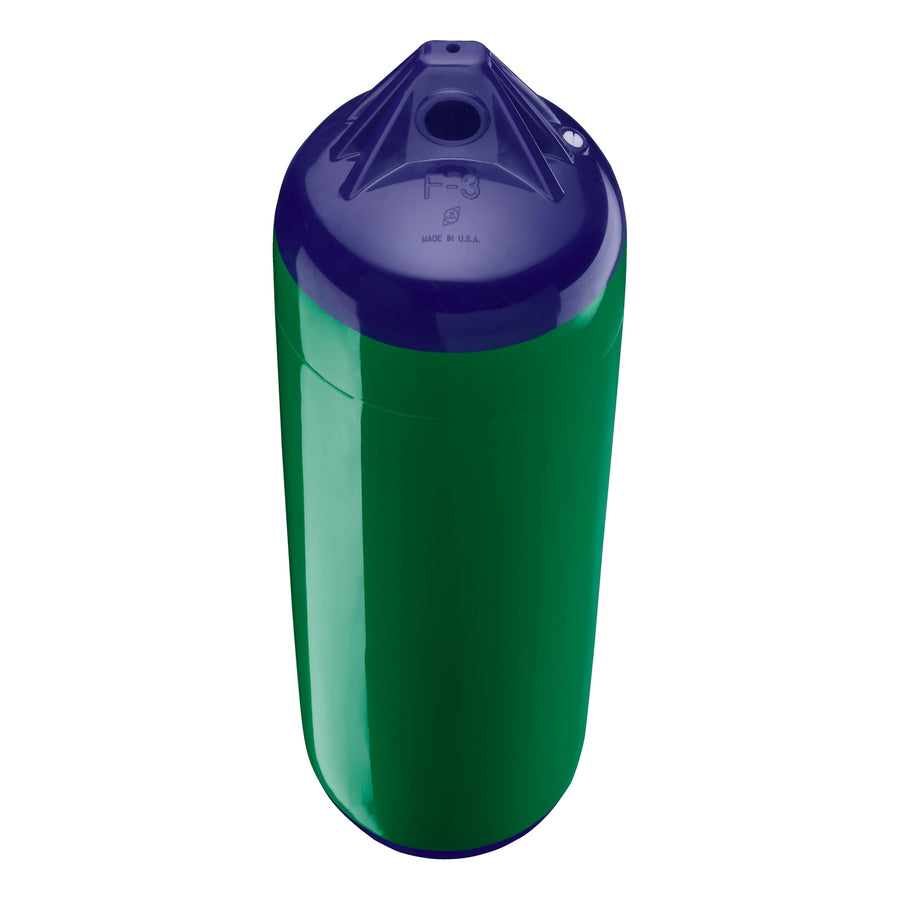 Polyform F-3 Standard Boat Fender F-Series - Forest Green Blue Ropehold