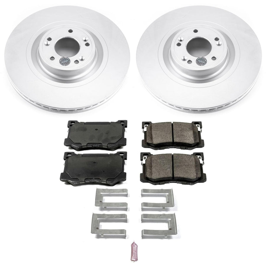 Power Stop Front Coated Brake Rotors and Z17 Ceramic Brake Pads Kit CRK7371 For Chrysler Concorde 2000-2004 Dodge Intrepid 2000-2004 [Vehicle Specific]