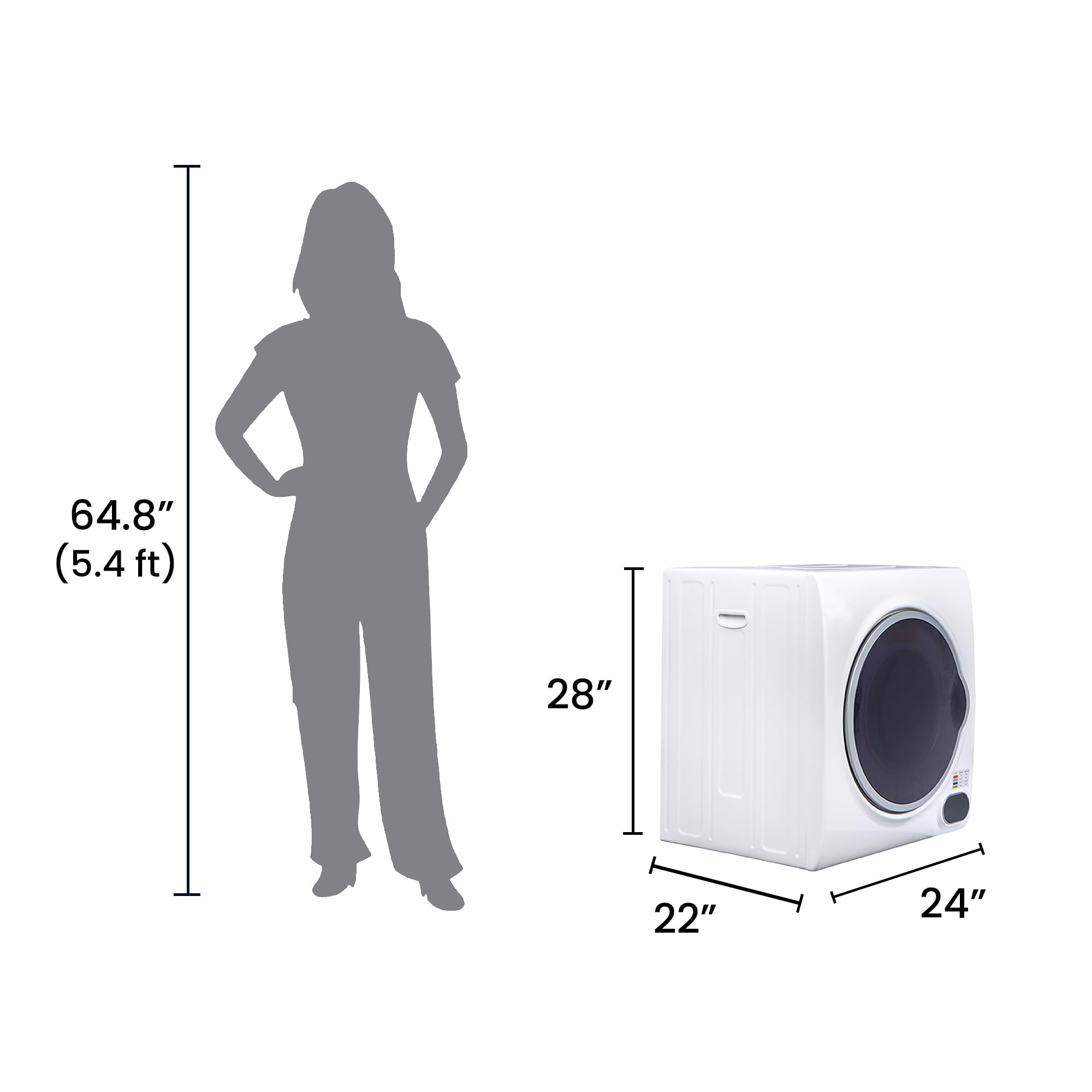 Equator 110V 3.5 cu.ft. Compact Digital Vented Sensor Dryer (ED 852 White)