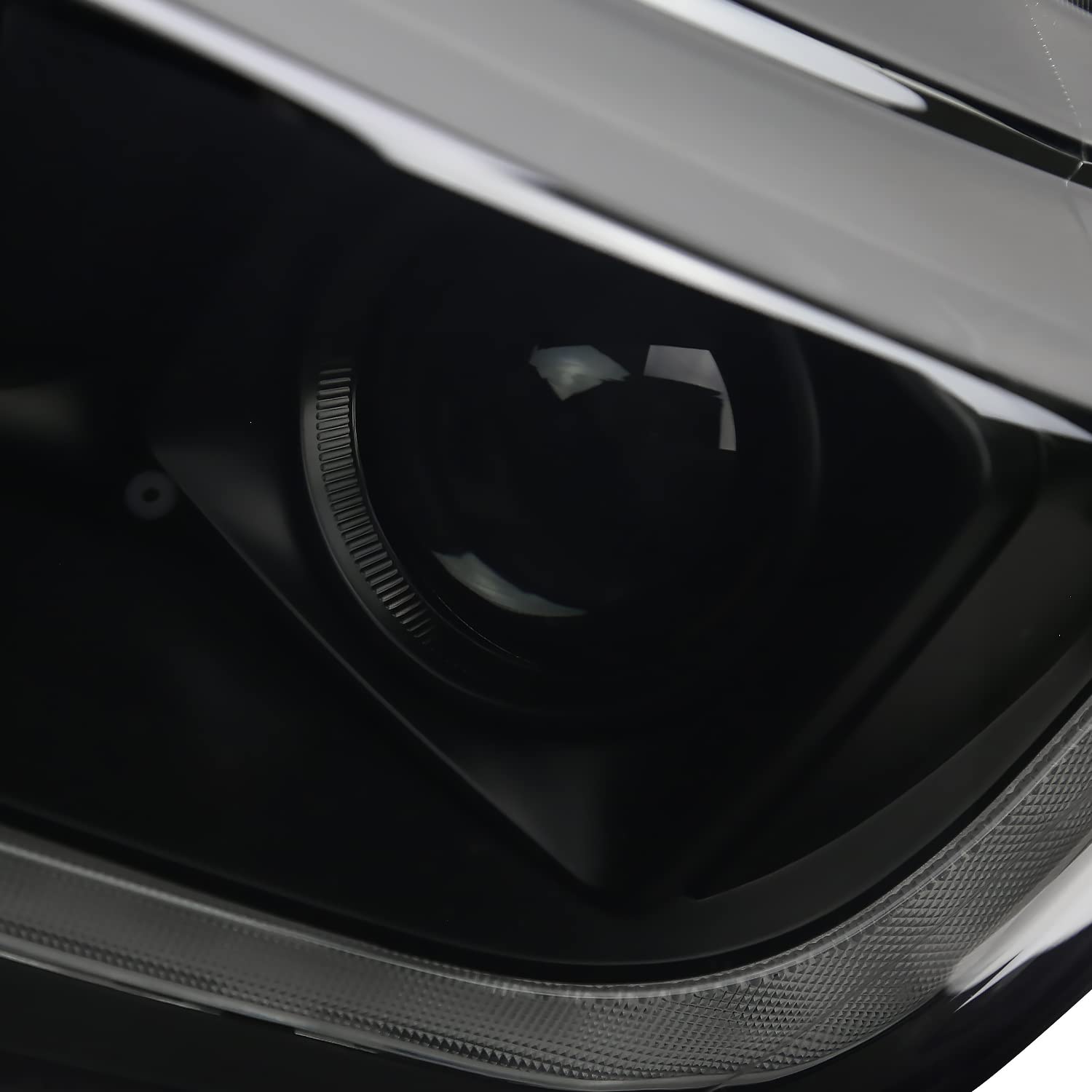 Black Smoke SPEC-D TUNING Sequential Projector Headlights Compatible with 2019-2022 Ford Ranger XL/XLT, Left + Right Pair Headlamps Assembly