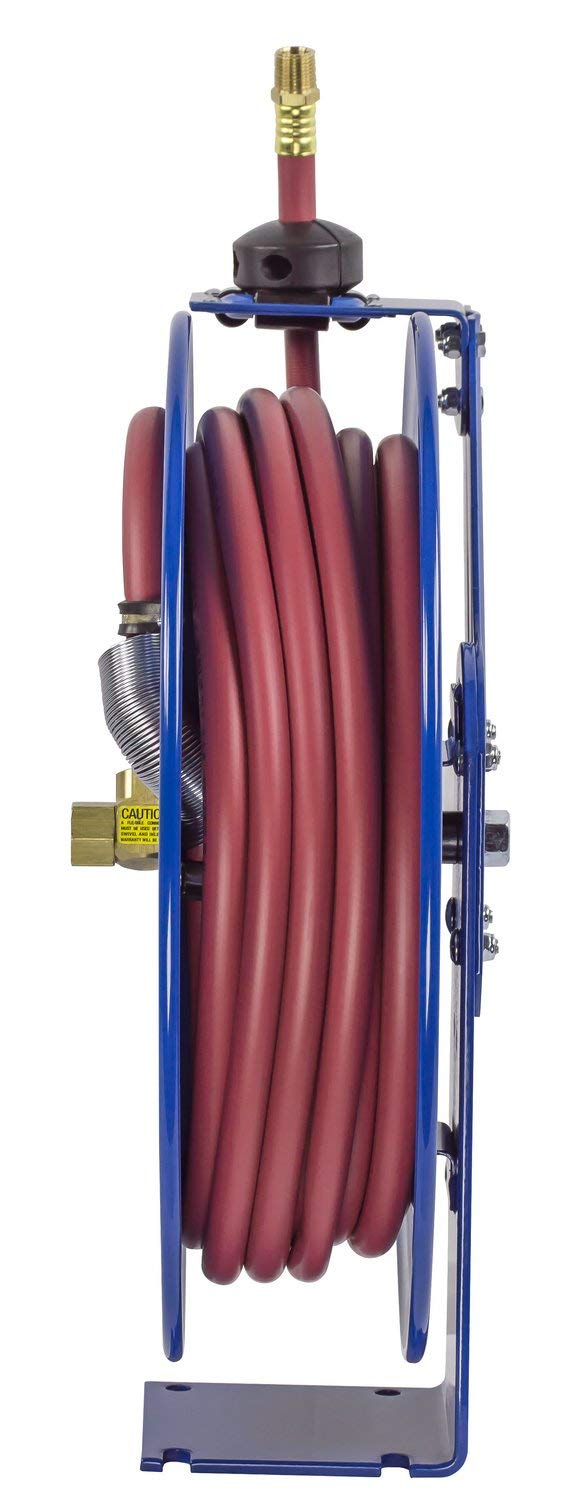 Coxreels Super Hub Series SH-N-550 | Retractable Air Hose Reel | Air / Water ¾” Hose I.D. (Included) & Auto Rewind Storage Reel | Multi Position Lock | 50' Length PVC | 300 PSI Rated | Made in USA