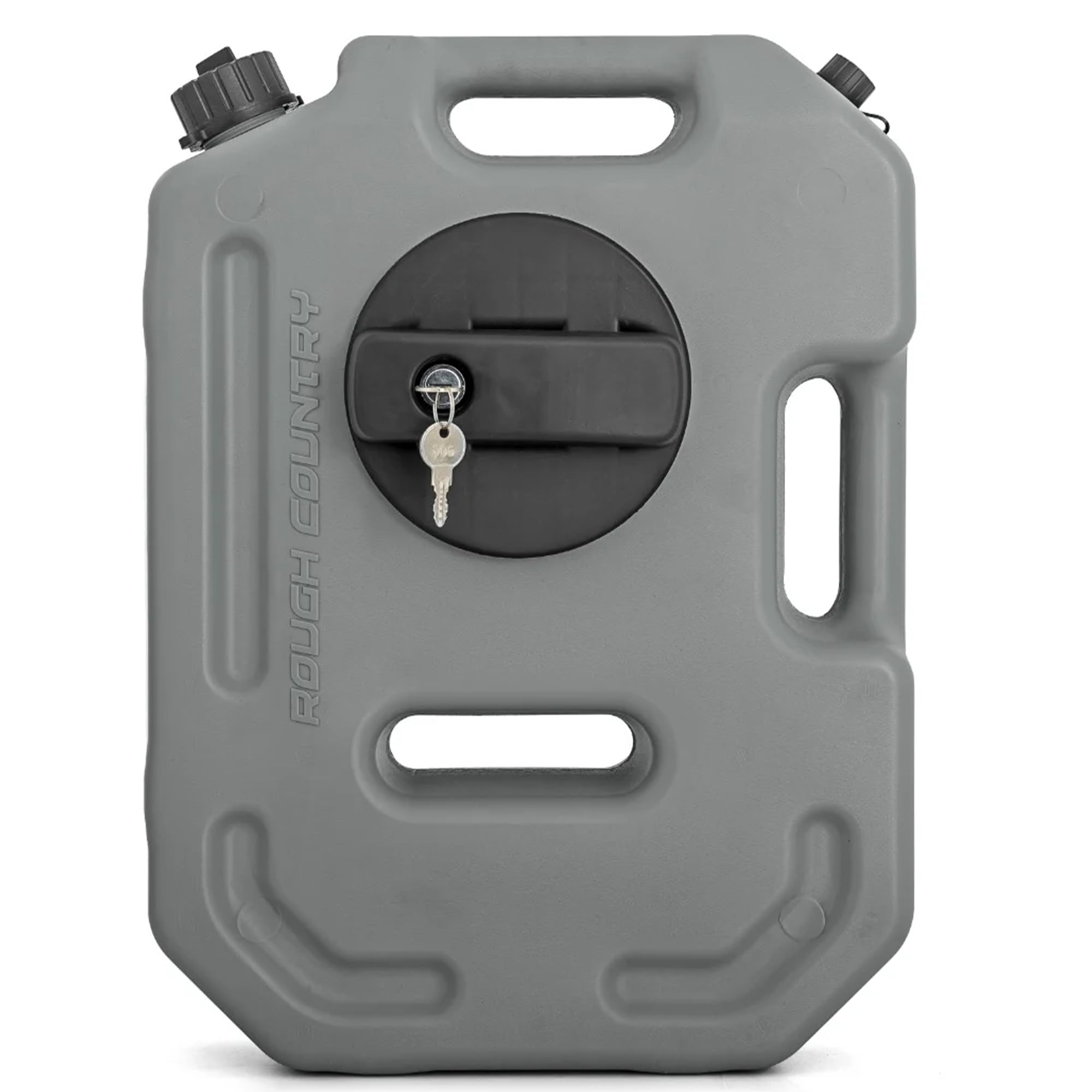 10L Rough Country / 2.6 Gallon Flat Fluid Container w/Lockable Mount - Non-Potable Water & Utility Storage for Trucks, SUV, RV, UTV & Off-Road Vehicles, Gray