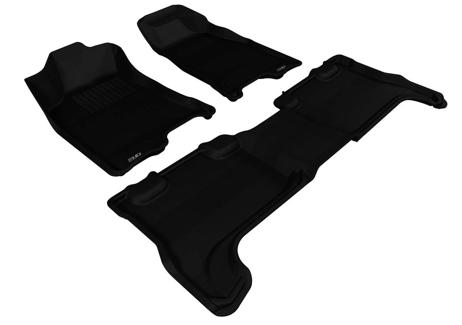 Complete Set 3D MAXpider L1CH02701509 Custom Fit All-Weather Floor Mat for Select Chevrolet Colorado Models - Kagu Rubber (Black)