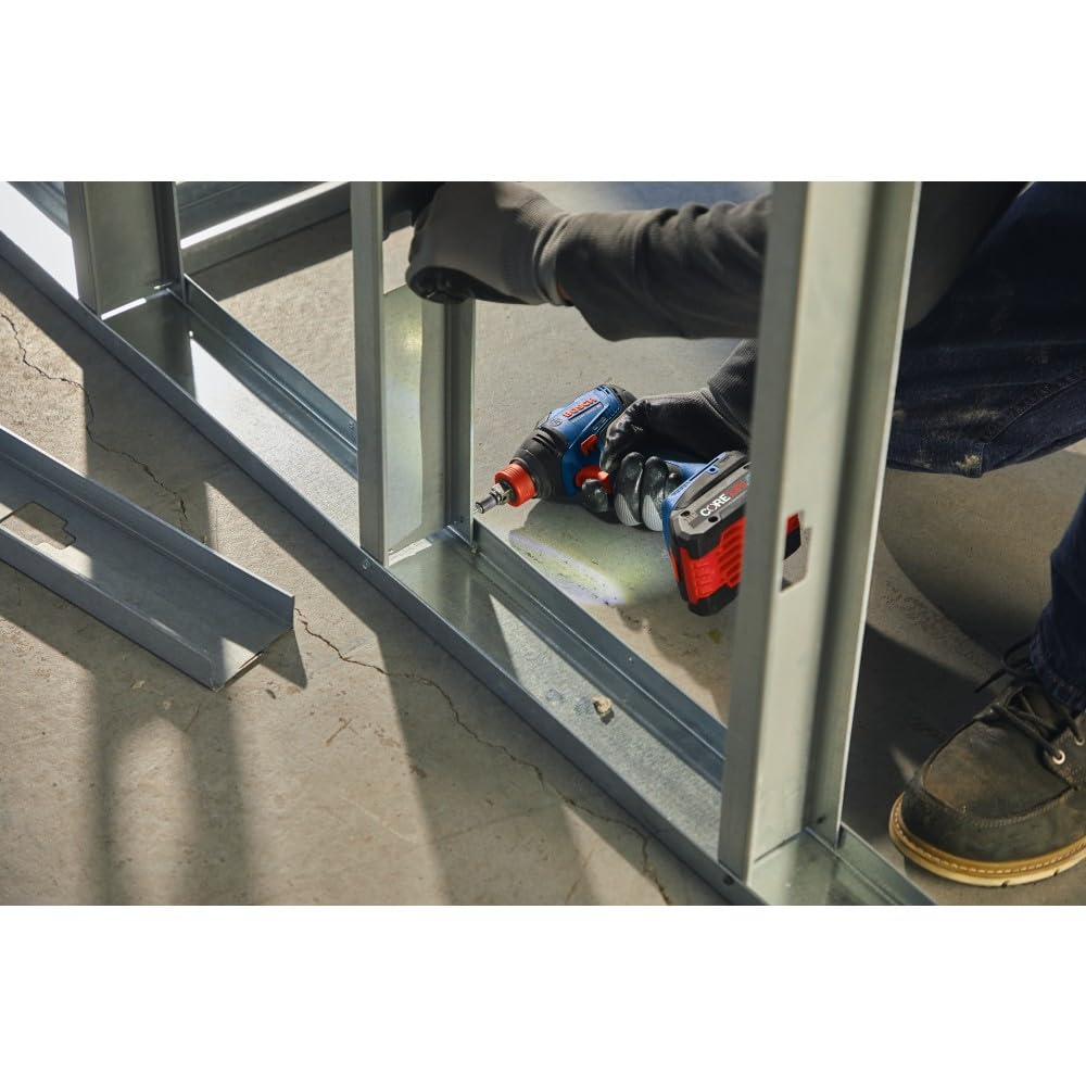 Bosch GDX18V-1860CB25 18V Two-In-One Connected-Ready 1/4 In. and 1/2 In. Bit/Socket Impact Driver/Wrench Kit with (2) CORE18V® 4 Ah Advanced Power Batteries and (1) Connectivity Module