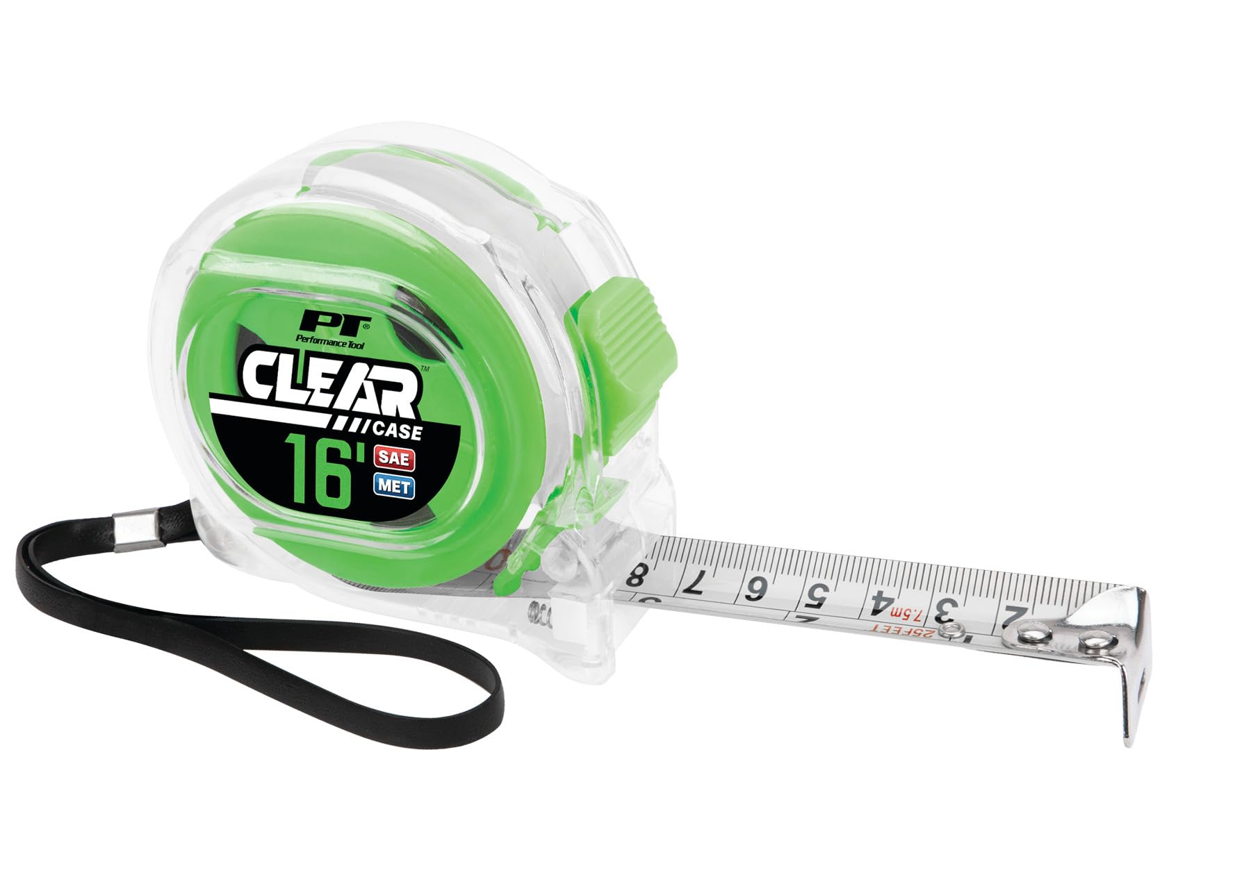 Clear Tape Measure Set Performance Tool W5038 - 16ft. x 3/4in. and 25ft. x 1in. (Pack of 2), Highly Accurate, Impact Resistant