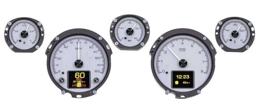 Customizable Dakota Digital Gauges Kit 67 68 Ford Mustang Silver HDX-67F-MUS-S