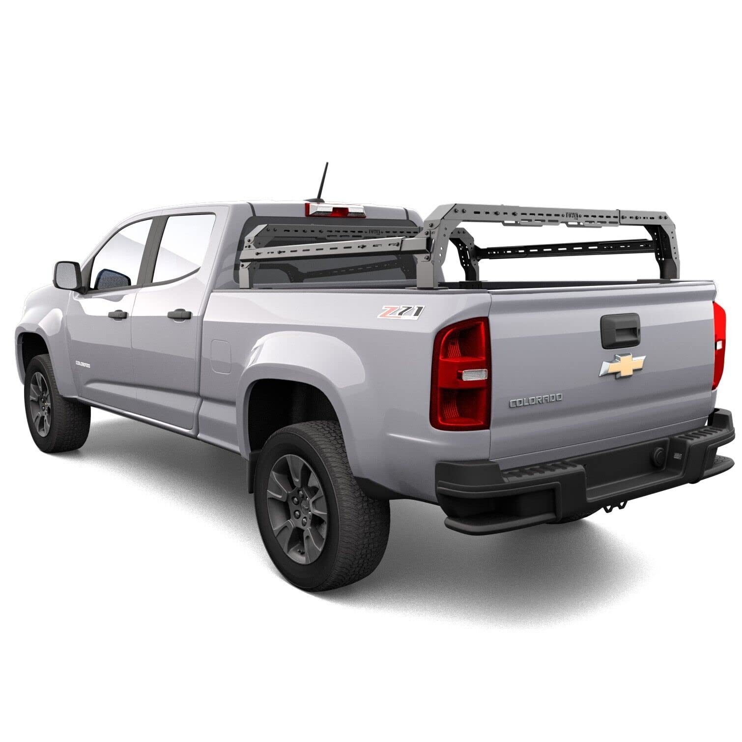 Pro TUWA Shiprock 12" Mid-Height Bed Rack System for Mid Size Pick Up Trucks Overland Bed Rack Carbon Steel Cargo Rack, Black