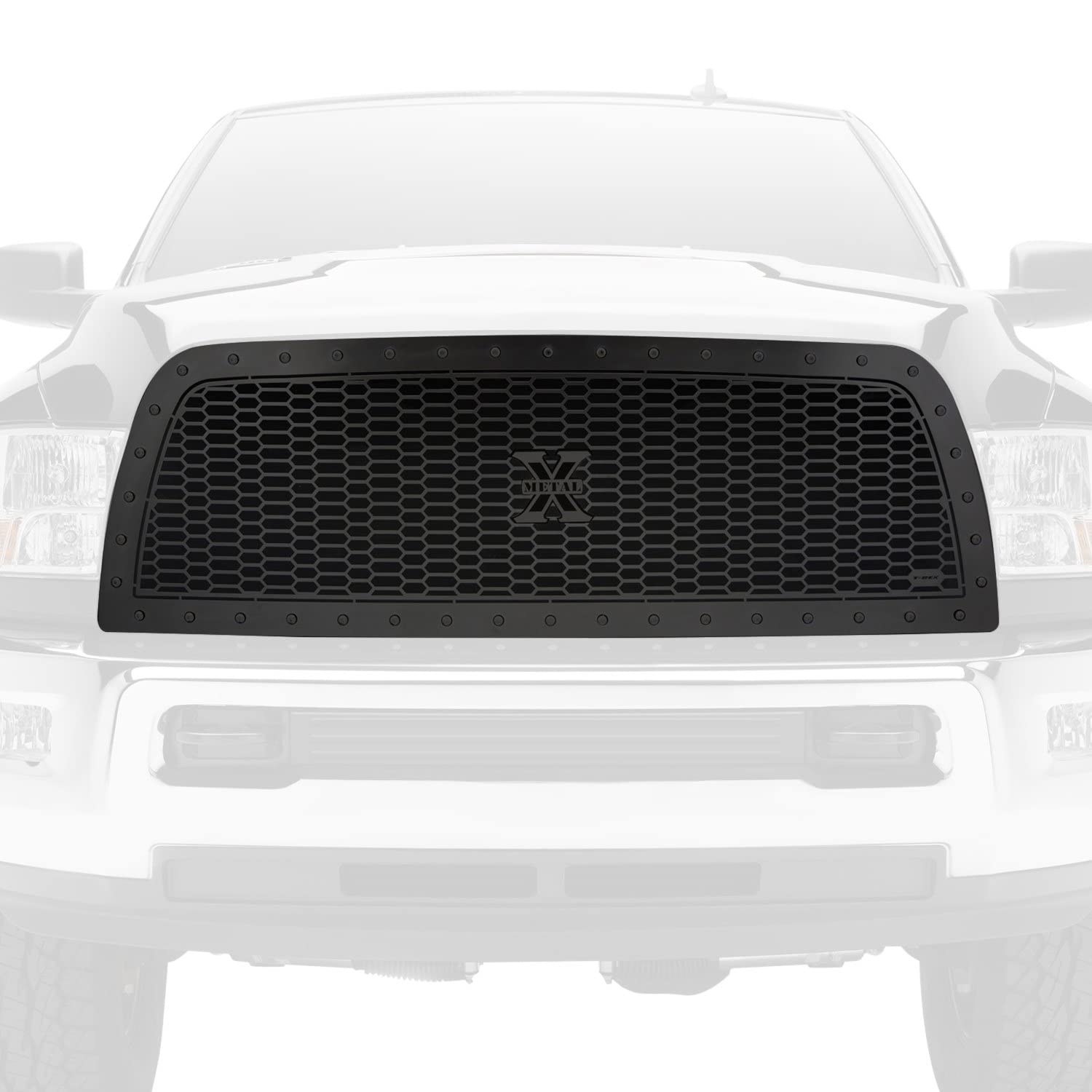Stealth Laser X Grille, 2013-2018 Ram 2500, 3500, Black, 1 Pc, Replacement, Black Studs - PN #7714521-BR