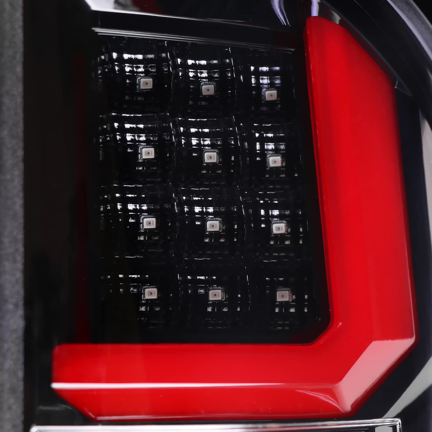 Pearl Black SPEC-D TUNING LED Tail Lights w/Red LED Light Bars Compatible with 2007-2013 Chevy Silverado 1500/2500HD/3500HD, Left + Right Pair Assembly