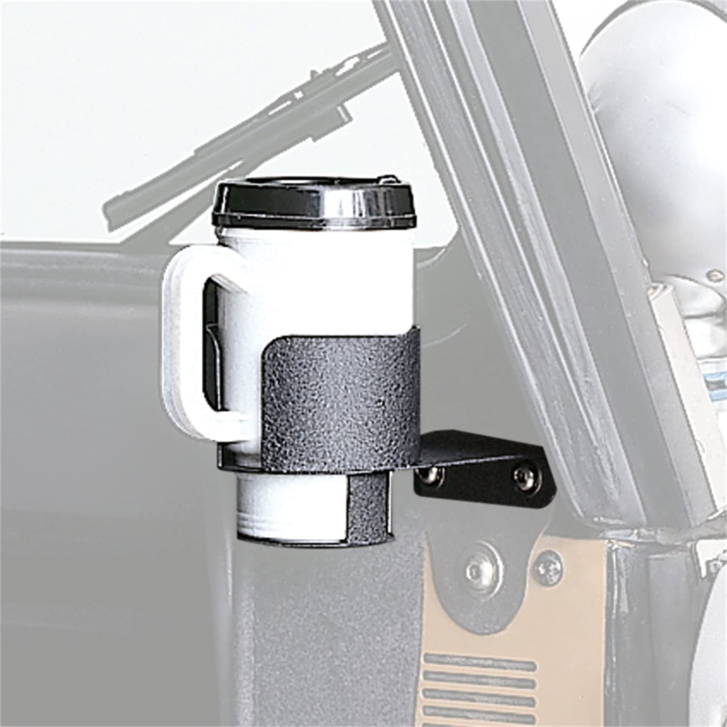 Cup Holder Rugged Ridge 13306.01, Windshield Mounted; 76-95 Jeep CJ/Wrangler YJ