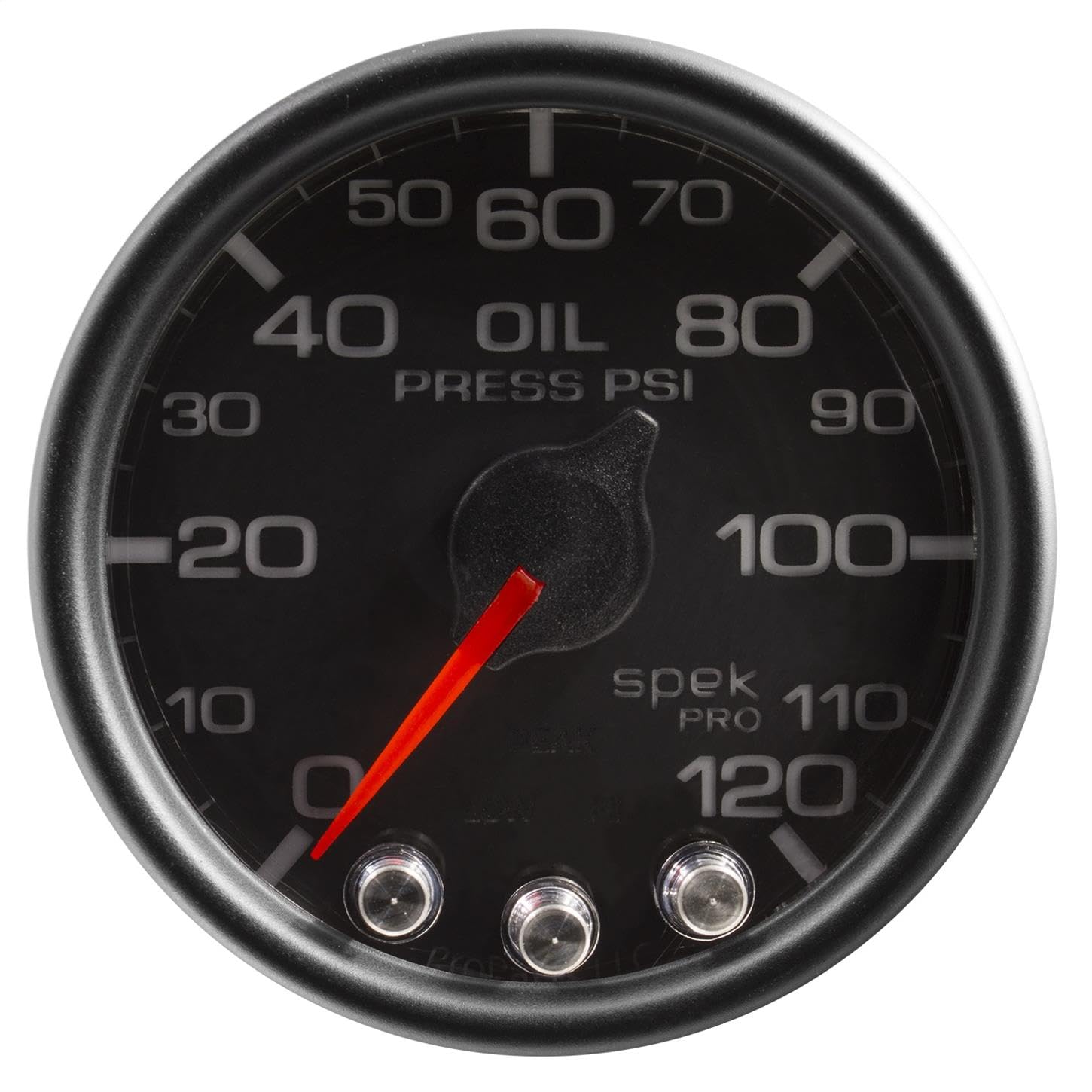 Gauge AUTO METER P32532 Oil Pressure (Spek-Pro 2 1/16", 120Psi, Stepper Motorwith Peak & Warn, Blk/Blk, Spek-Pro)