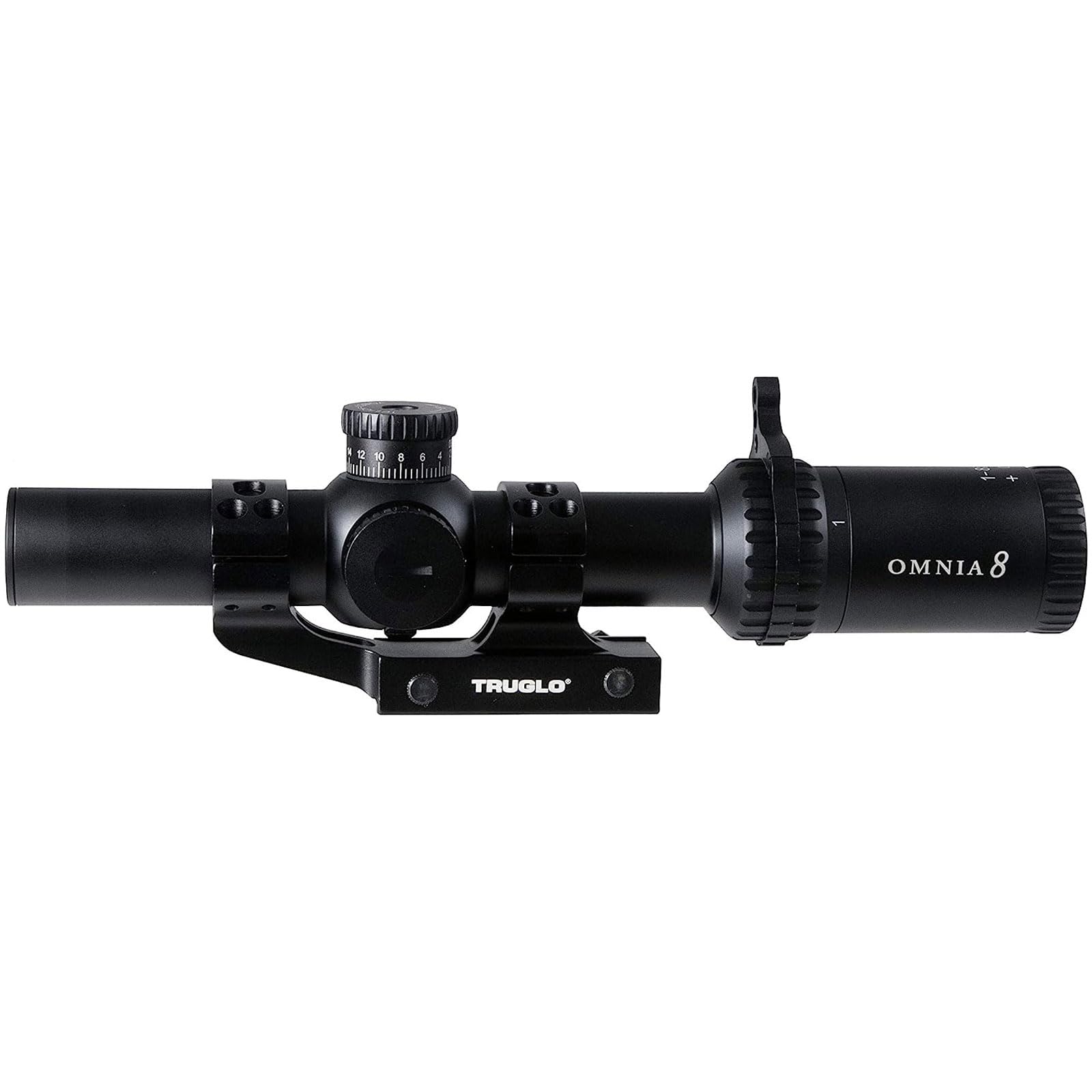 Omnia TRUGLO Tactical Hunting Shooting Durable Fogproof Shock Resistant 30mm One-Piece Aluminum Tube Illuminated All Purpose Tactical Reticle Riflescope | Flip-Up Lens Cap Included | 8 1-8X24 30MM