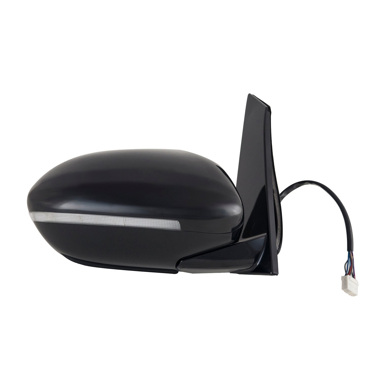 Fit System Mirror Passenger Side for Honda Odyssey Touring Elite Model, Smooth Black w/PTM Cover, w/Turn Signal, Memory, Foldaway, w/o Aspherical Lens, w/o Camera, Heated Power
