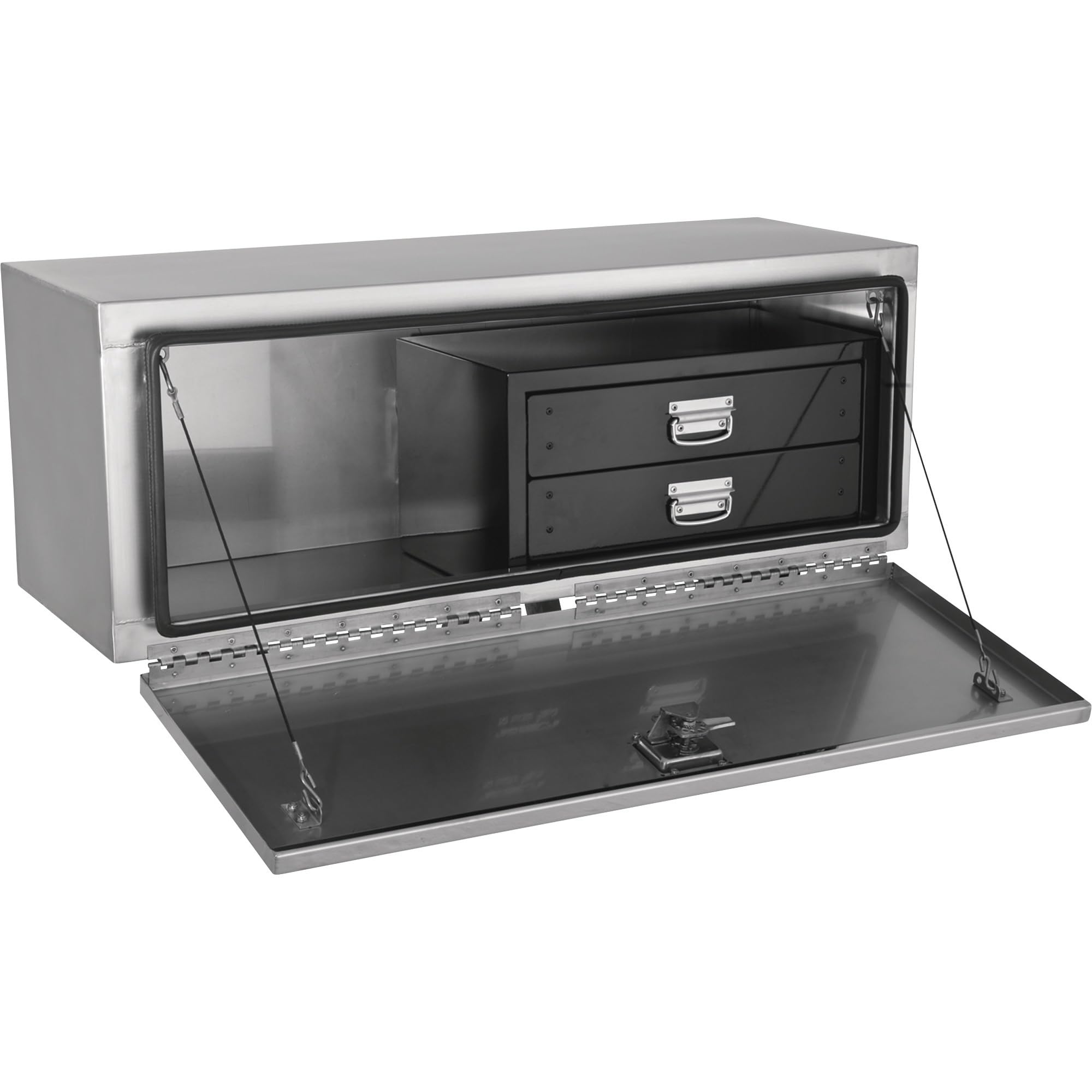 Storage Drawers Phoenix USA for Underbody Truck Tool Box - 2-Drawer, Steel, Gloss Black, Loop Handles, 25in. x 17in. x 13in. Model Number TB2DK