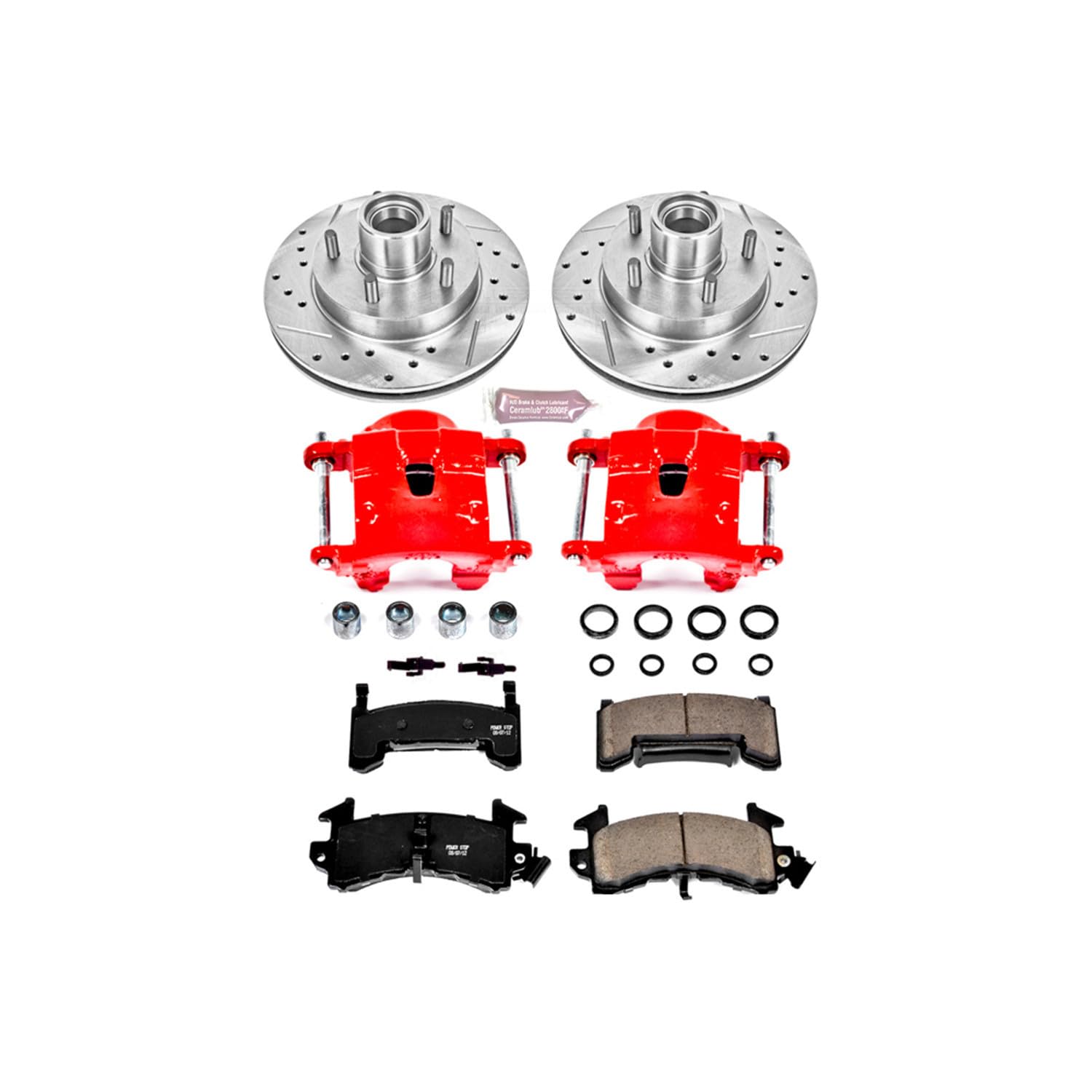 Power Stop 1-Click Performance Brake Kit (KC1985) with Calipers For Chevrolet Blazer, Chevrolet S10, Chevrolet S10 Blazer, GMC Jimmy, GMC S15 Ji, GMC Son, GMC Sonoma, Isuzu Hombre [Model Specific]