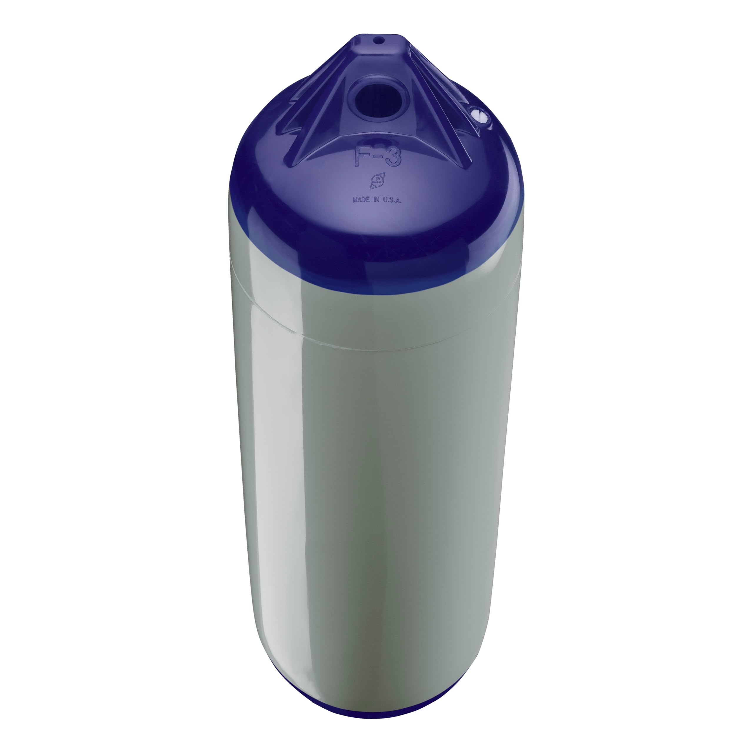 F-3 Standard Polyform Boat Fender Blue Ropehold - Grey