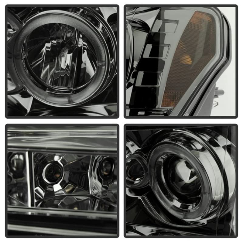LED Halo Spyder Auto Projector Headlights Chrome/Smoked 5010254