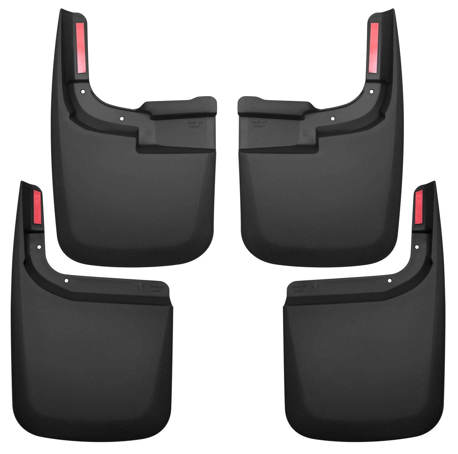 Husky Liners — Mud Guards Front & Rear | Fits 2017-2024 Ford F-250/F-350 w/Single Rear Wheels & w/o OEM Fender Flares - Black, 4 Pc | 58466