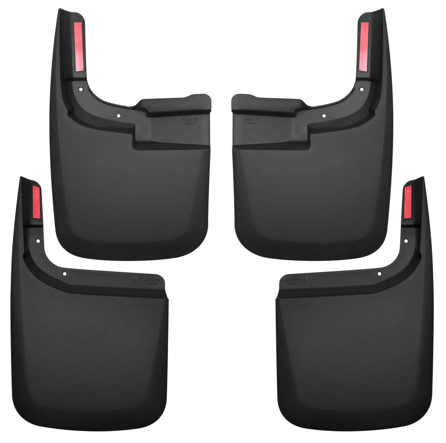 Husky Liners — Mud Guards Front & Rear | Fits 2017-2024 Ford F-250/F-350 w/Single Rear Wheels & w/o OEM Fender Flares - Black, 4 Pc | 58466