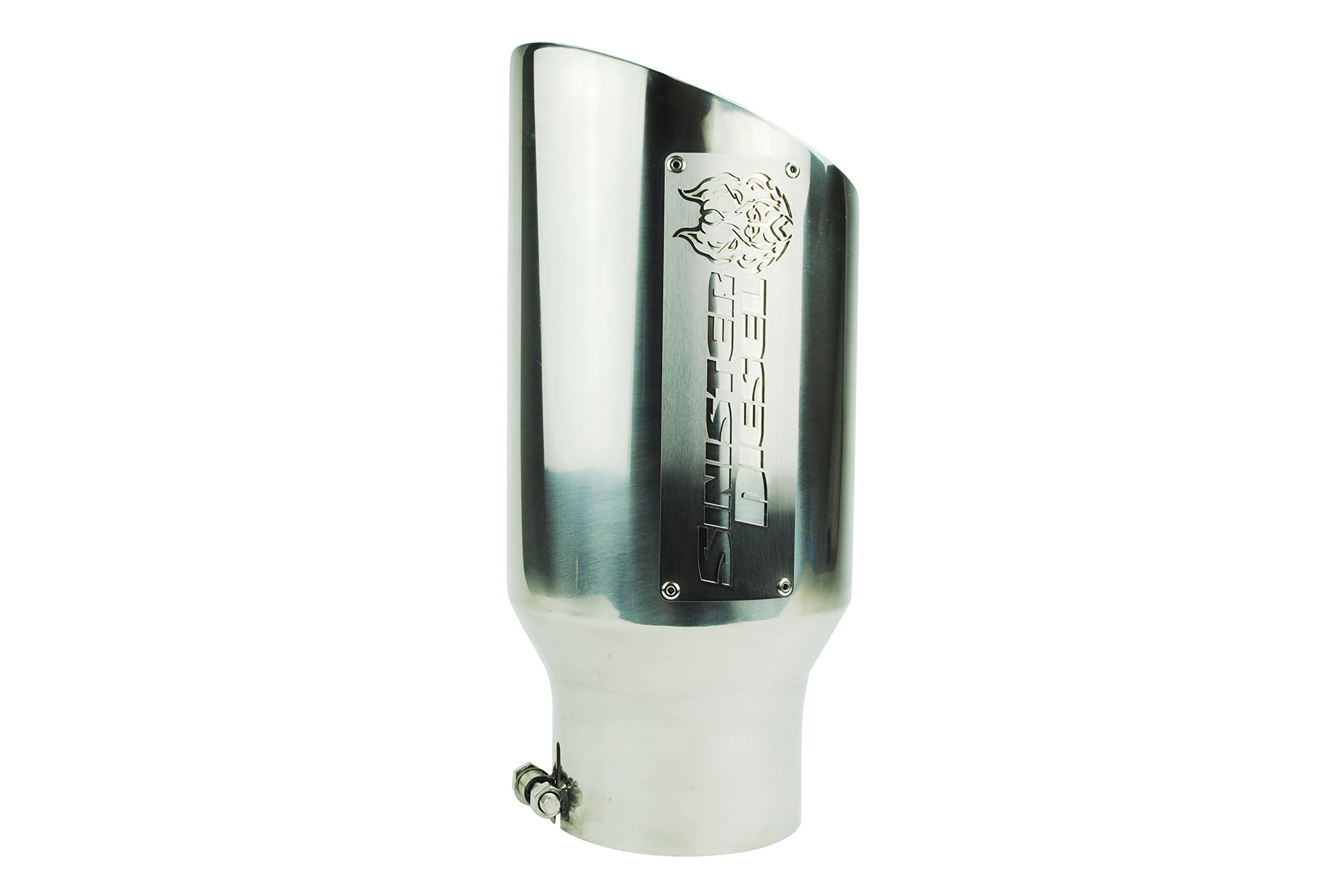 Dual Wall Sinister Diesel Exhaust Tip W/Angle Cut 5" to 7" Chrome