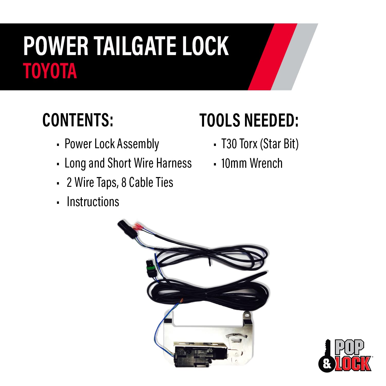 Power Tailgate Lock Pop & Lock PL8525 for Toyota Tacoma (Power Lock Add-on Kit)
