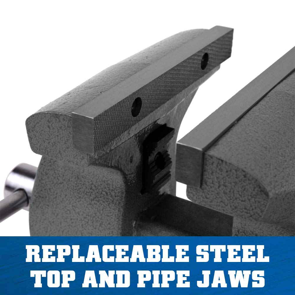 Wilton 8" Jaw Width Mechanics Bench Vise, 8-1/4" Jaw Opening, 4-3/4" Throat (Model 748A)