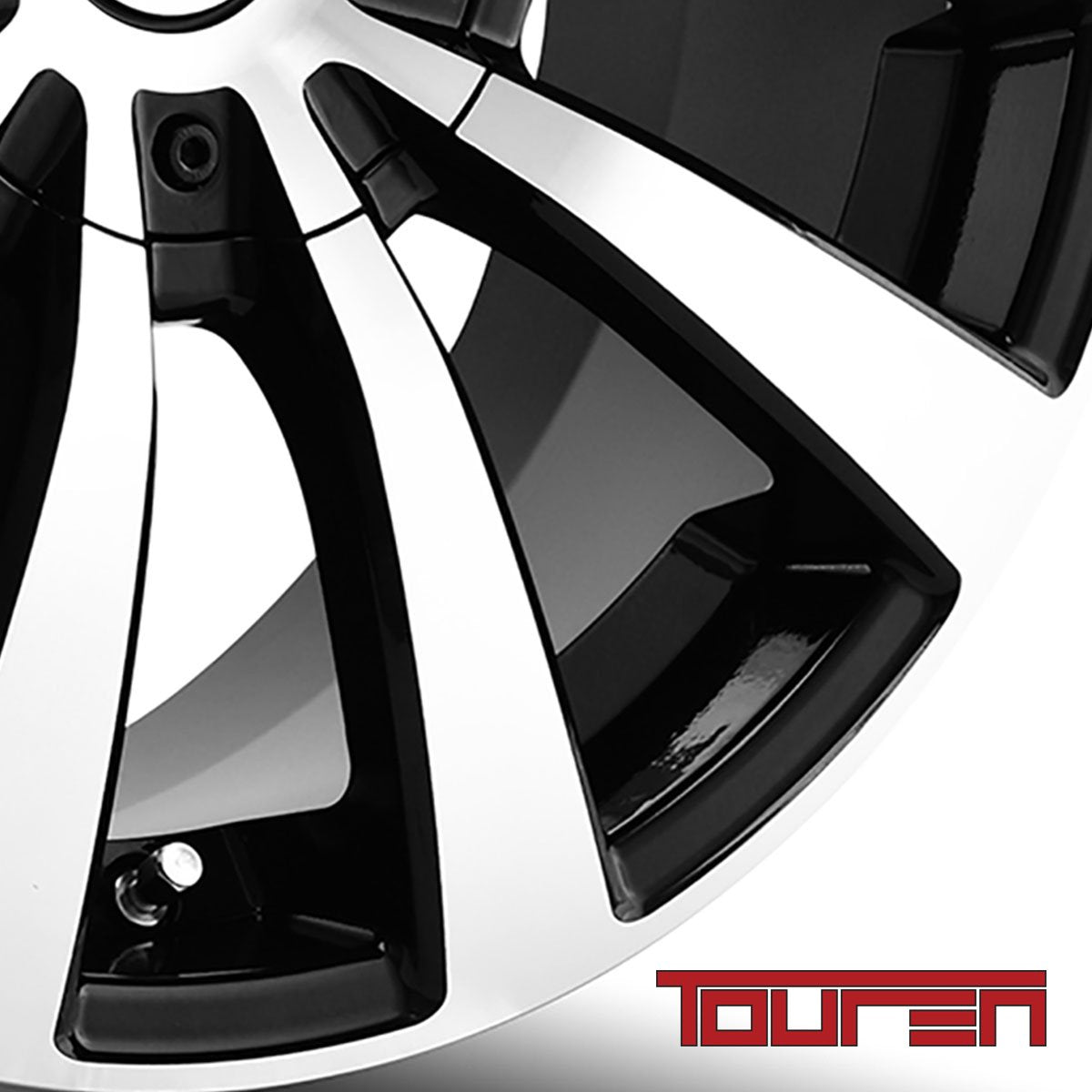 TR3 Touren Black/Machined Face/Machined Lip Wheel with Alloy Steel (17 x 7. inches /100 x 100 mm, 40 mm Offset)