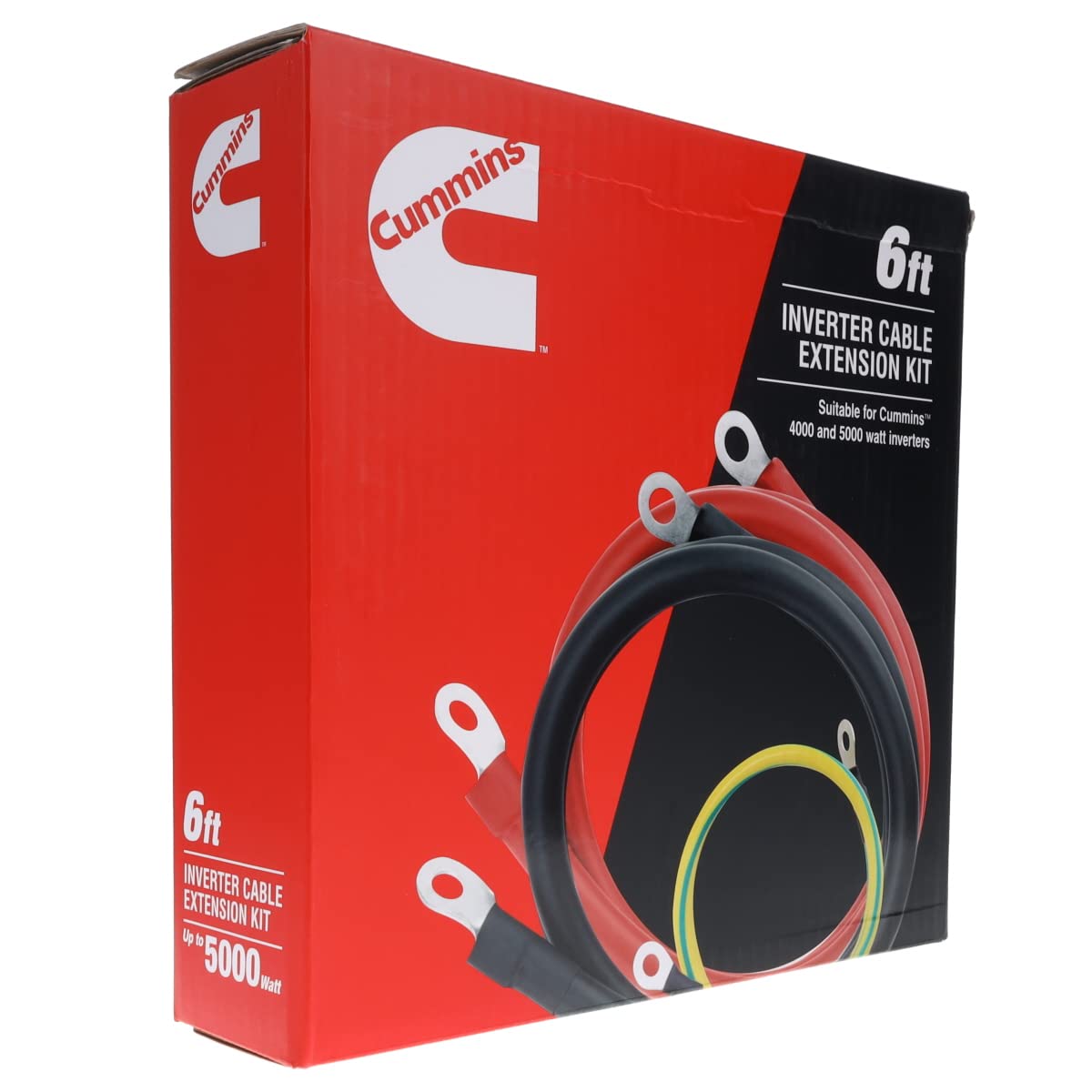 Cummins Installation Cable Kit for 4000 Watt and 5000 Watt CMNIKT4 Inverters 6ft Extension Cables with Ring Terminals