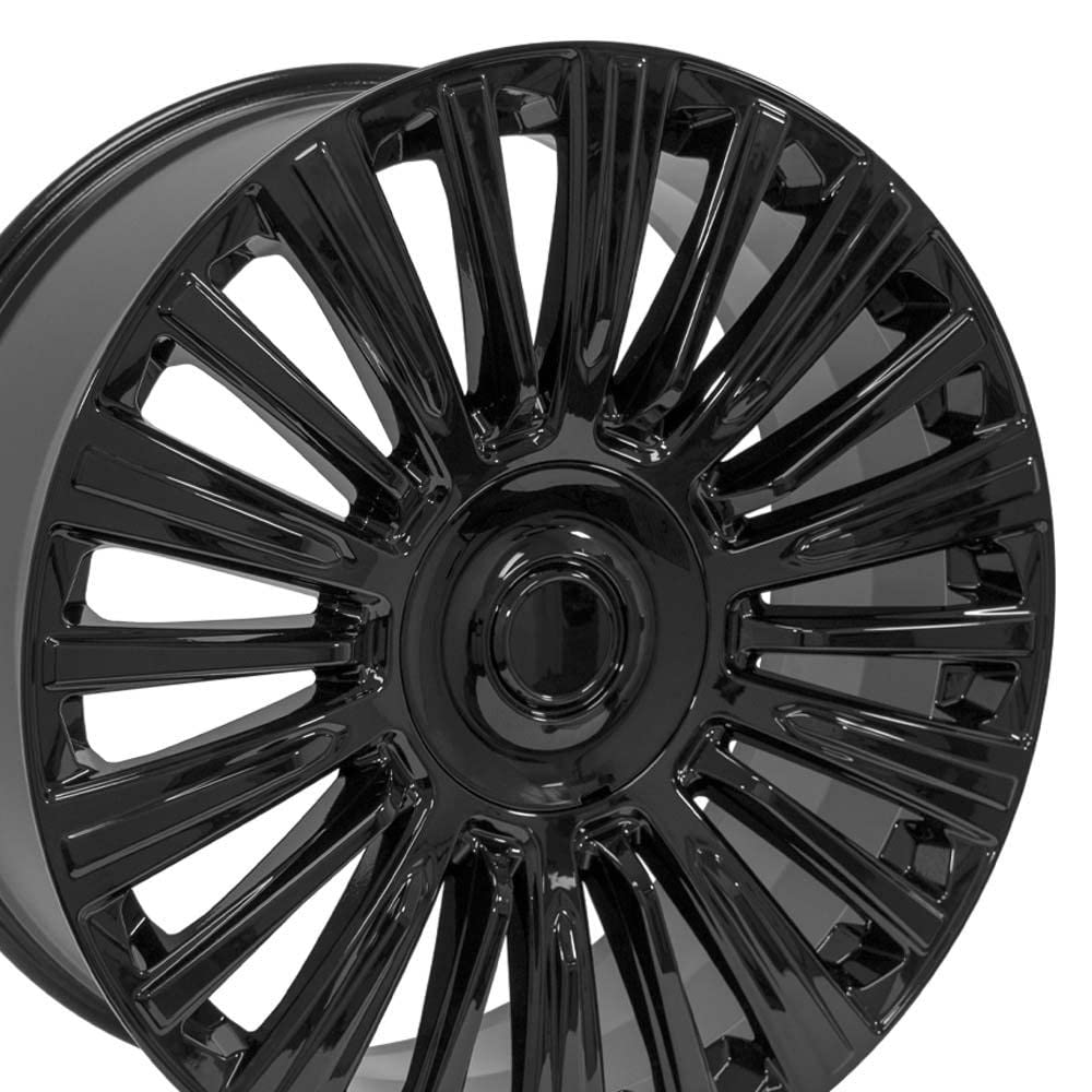24 Inch OE Wheels CA92 Rim Fits Escalade Premium Luxury Platinum Style 6x139.7 24x10 Gloss Black - Hollander 4876 (1)